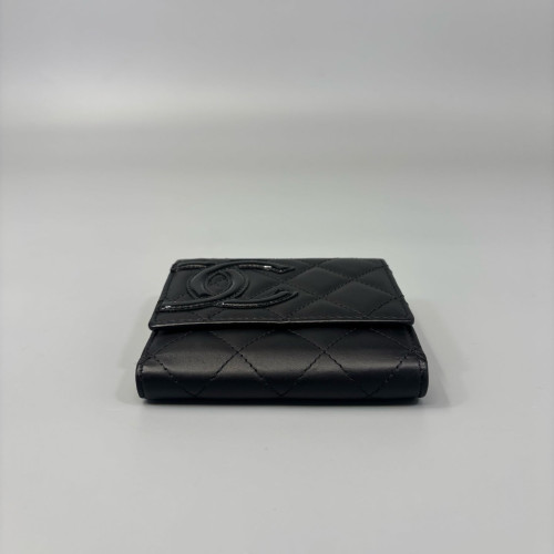 Chanel Quilted Cambon Flap Wallet Calfskin Black