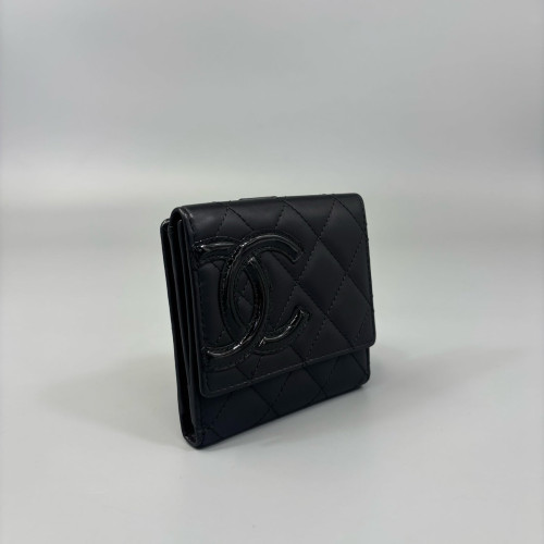 Chanel Quilted Cambon Flap Wallet Calfskin Black