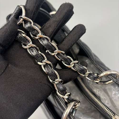 Chanel Quilted Grand Shopping Tote Gst Grained Calfskin Black