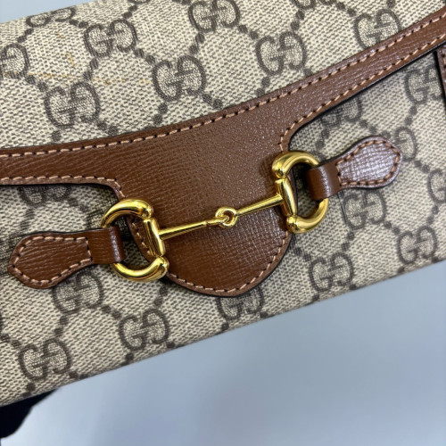 Gucci Mini Horsebit 1955 GG Supreme Monogram Brown Beige