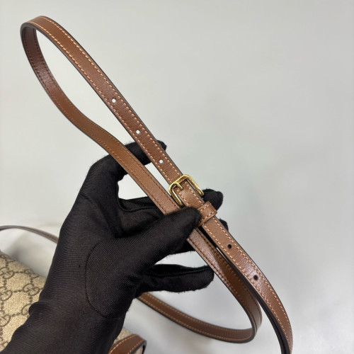 Gucci Mini Horsebit 1955 GG Supreme Monogram Brown Beige