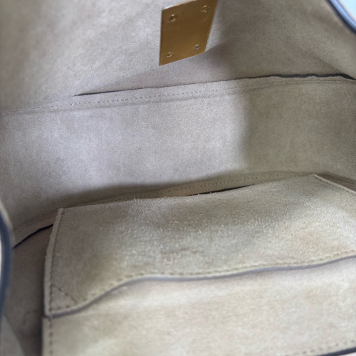 Chloe Medium Drew Shoulder Bag Suede Calfskin Light Brown Cammeo