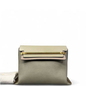 Chloe Messenger Grained Calfskin Grey Beige Pink