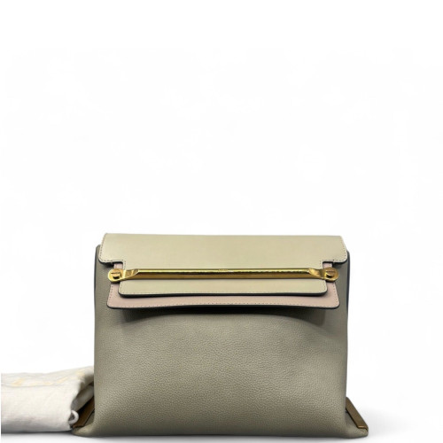 Chloe Messenger Grained Calfskin Grey Beige Pink