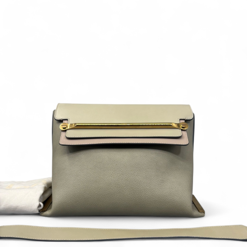 Chloe Messenger Grained Calfskin Grey Beige Pink