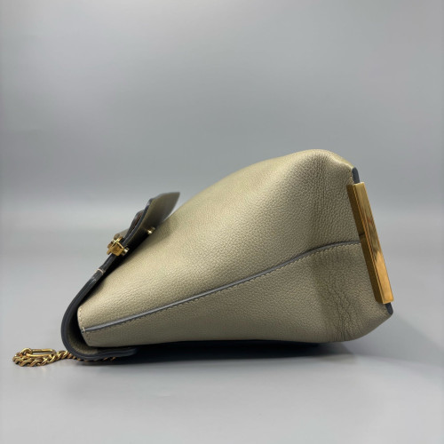 Chloe Messenger Grained Calfskin Grey Beige Pink