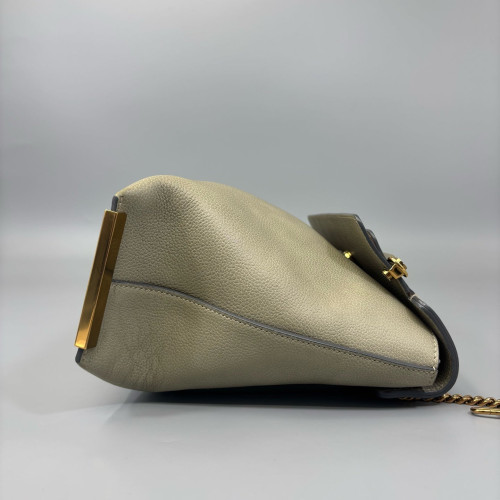 Chloe Messenger Grained Calfskin Grey Beige Pink