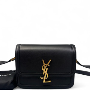 Yves Saint Laurent Small Solferino Calfskin Black