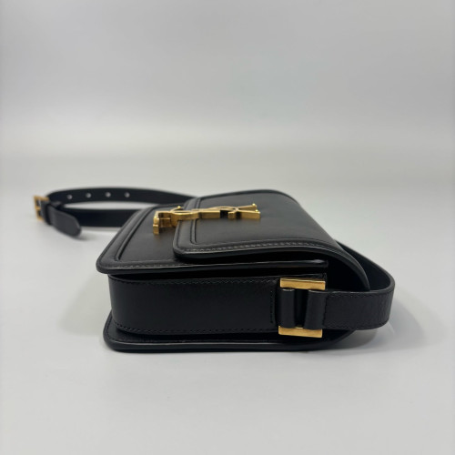 Yves Saint Laurent Small Solferino Calfskin Black