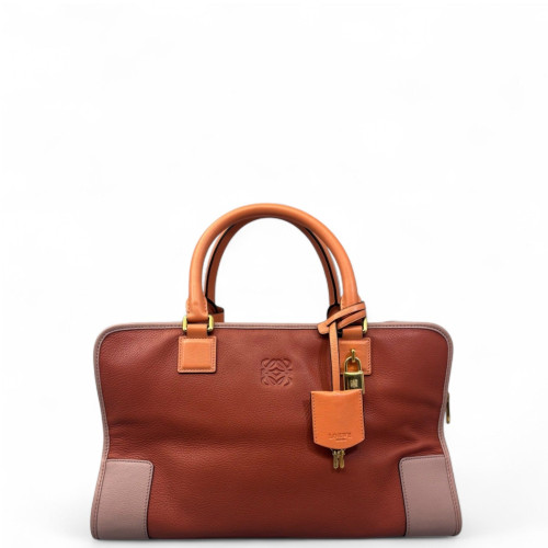 Loewe Amazona 36 Grained Calfskin Brown Pink Orange