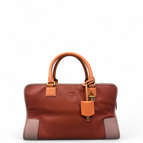 Loewe Amazona 36 Grained Calfskin Brown Pink Orange
