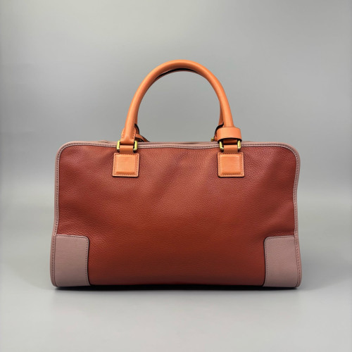 Loewe Amazona 36 Grained Calfskin Brown Pink Orange