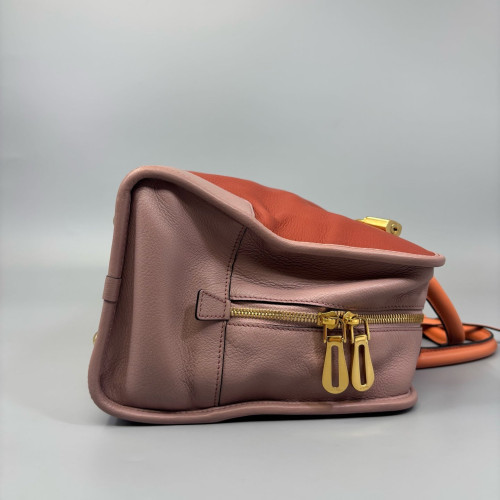 Loewe Amazona 36 Grained Calfskin Brown Pink Orange