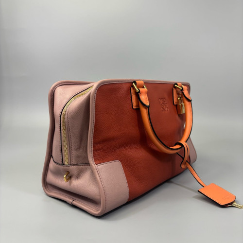 Loewe Amazona 36 Grained Calfskin Brown Pink Orange