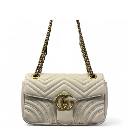 Gucci Matelasse Small GG Marmont Calfskin White