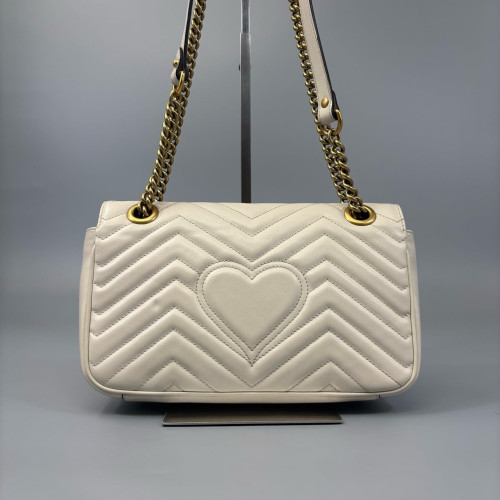 Gucci Matelasse Small GG Marmont Calfskin White