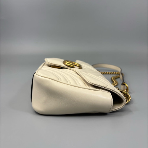 Gucci Matelasse Small GG Marmont Calfskin White