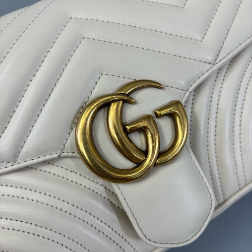 Gucci Matelasse Small GG Marmont Calfskin White