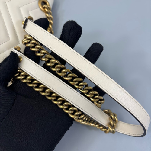 Gucci Matelasse Small GG Marmont Calfskin White