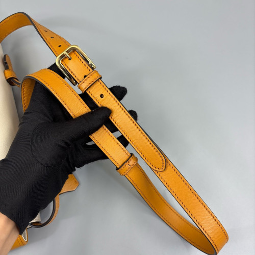 Gucci Small Padlock Front Pocket Flap Shoulder Bag GG Supreme Monogram Yellow White