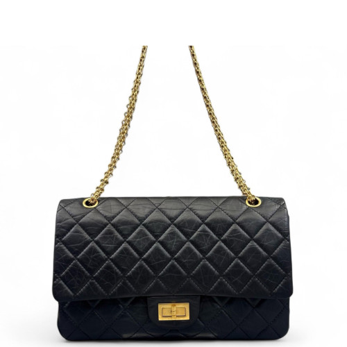 Chanel Quilted 2.55 227 Reissue Double Flap Calfskin Black