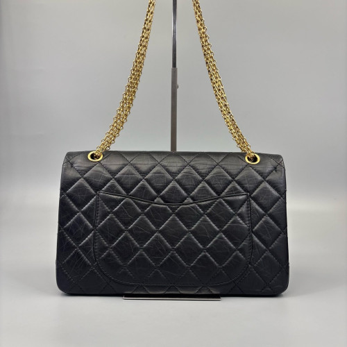 Chanel Quilted 2.55 227 Reissue Double Flap Calfskin Black