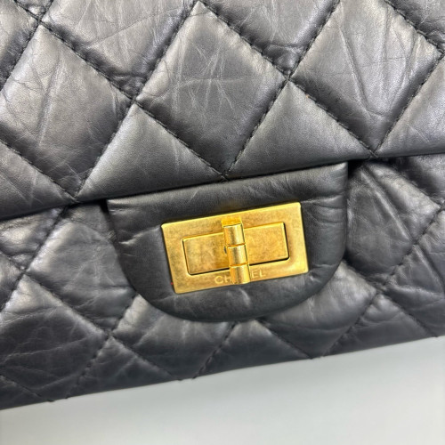 Chanel Quilted 2.55 227 Reissue Double Flap Calfskin Black