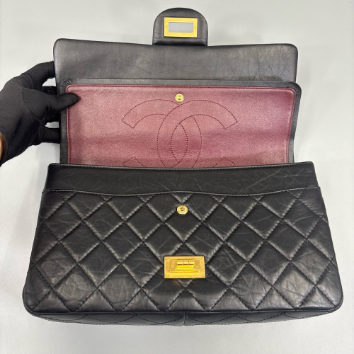 Chanel Quilted 2.55 227 Reissue Double Flap Calfskin Black