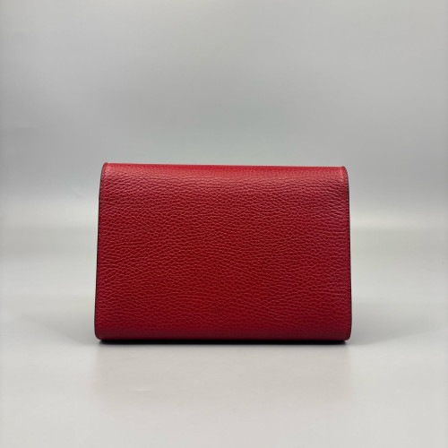 Gucci Mini Dionysus Chain Wallet Grained Calfskin Red