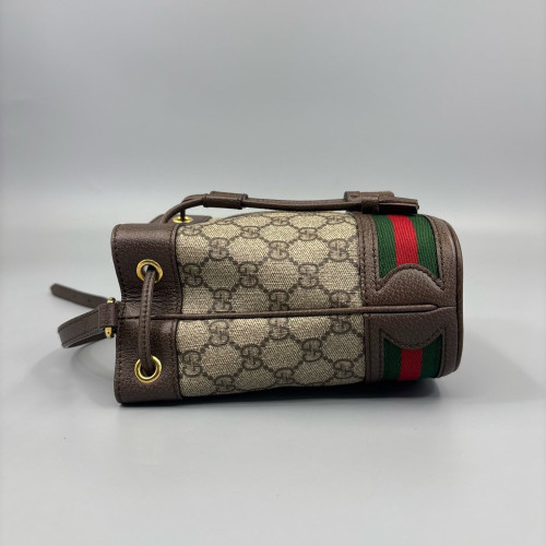 Gucci Mini Ophidia Bucket Bag GG Supreme Monogram Brown Beige Green Gucci Mini Ophidia Bucket Bag GG Supreme Monogram Brown Beige Green