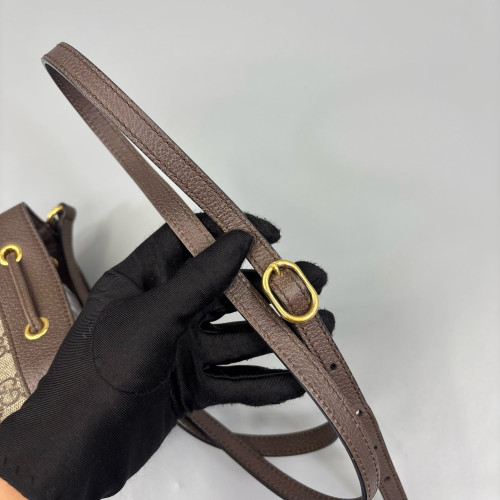 Gucci Mini Ophidia Bucket Bag GG Supreme Monogram Brown Beige Green Gucci Mini Ophidia Bucket Bag GG Supreme Monogram Brown Beige Green