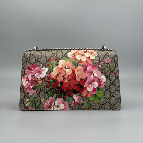 Gucci Meium Dionysus GG Supreme Monogram Suede Beige Burgundy Pink
