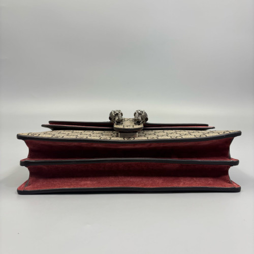 Gucci Meium Dionysus GG Supreme Monogram Suede Beige Burgundy Pink