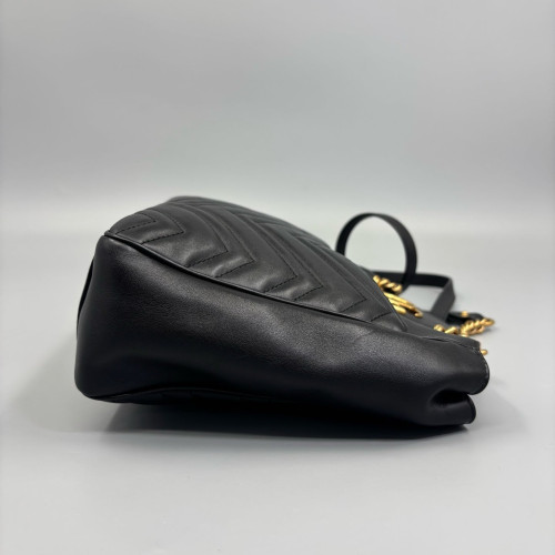Gucci Matelasse GG Marmont Shoulder Tote Bag Calfskin Black