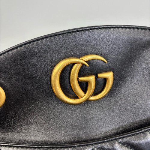 Gucci Matelasse GG Marmont Shoulder Tote Bag Calfskin Black