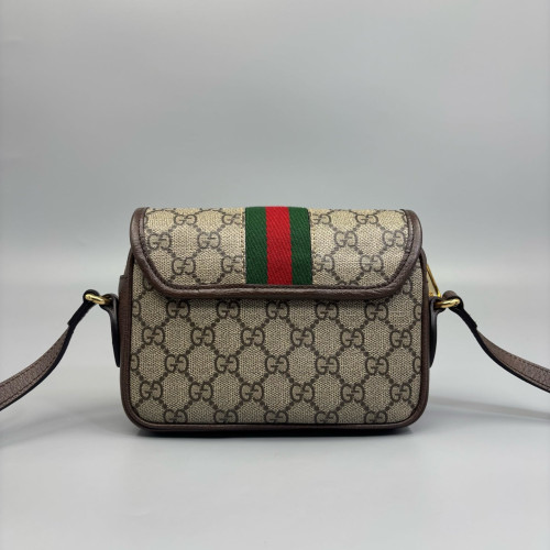 Gucci Web Mini Ophidia Crossbody Bag GG Supreme Monogram Beige Brown Green Gucci Web Mini Ophidia Crossbody Bag GG Supreme Monogram Beige Brown Green