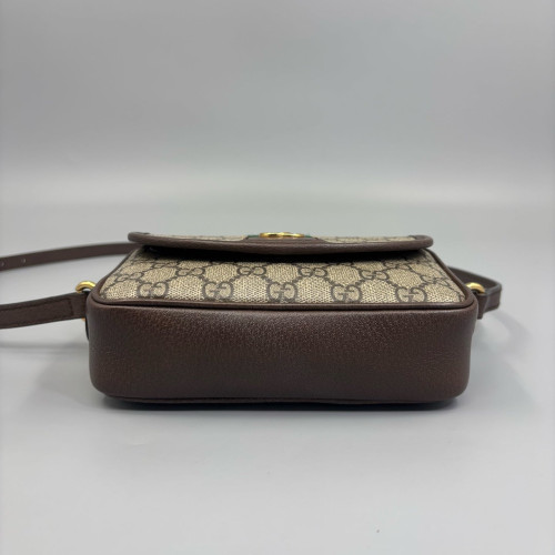 Gucci Web Mini Ophidia Crossbody Bag GG Supreme Monogram Beige Brown Green Gucci Web Mini Ophidia Crossbody Bag GG Supreme Monogram Beige Brown Green