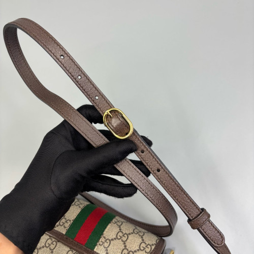 Gucci Web Mini Ophidia Crossbody Bag GG Supreme Monogram Beige Brown Green Gucci Web Mini Ophidia Crossbody Bag GG Supreme Monogram Beige Brown Green
