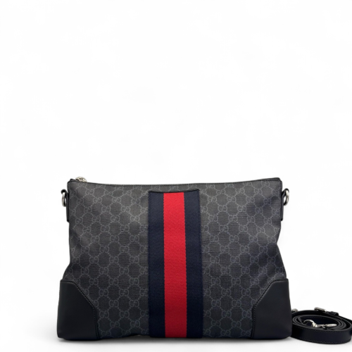 Gucci East-West Messenger GG Supreme Monogram Black