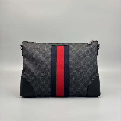 Gucci East-West Messenger GG Supreme Monogram Black