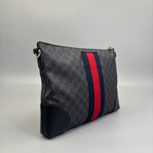 Gucci East-West Messenger GG Supreme Monogram Black