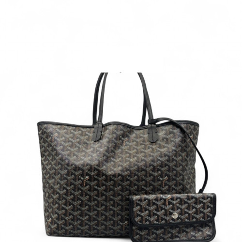 Goyard Saint Louis PM Goyardine Black Brown White Goyard Saint Louis PM Goyardine Black Brown White