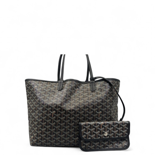 Goyard Saint Louis PM Goyardine Black Brown White Goyard Saint Louis PM Goyardine Black Brown White