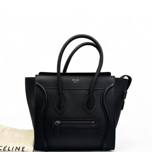 Celine Micro Luggage Grained Calfskin Black Celine Micro Luggage Grained Calfskin Black