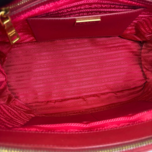 Prada Medium Galleria Double Zip Tote Saffiano Calfskin Red