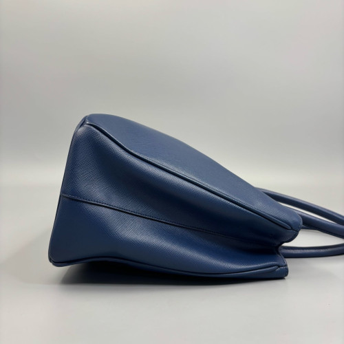 Prada Medium Galleria Double Zip Tote Saffiano Calfskin Blue
