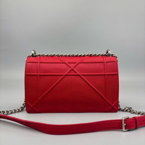 Dior Small Diorama Grained Calfskin Red