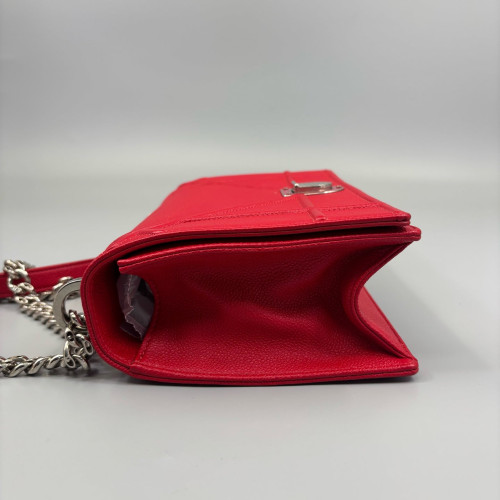 Dior Small Diorama Grained Calfskin Red