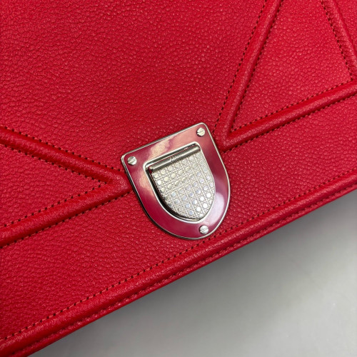 Dior Small Diorama Grained Calfskin Red