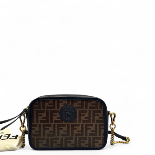 Fendi FF 1974 Logo Medium Camera Case FF Brown Black